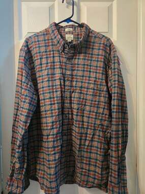 J.Crew Men's Slim Fit Button-Down Flannel Shirt in Multicolor Plaid XXL